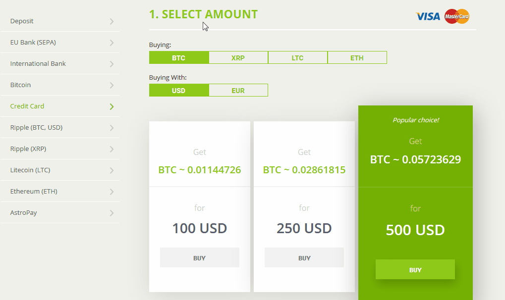 bitstamp debit card purchase