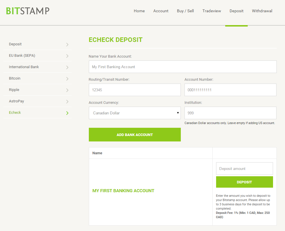 bitstamp bank account